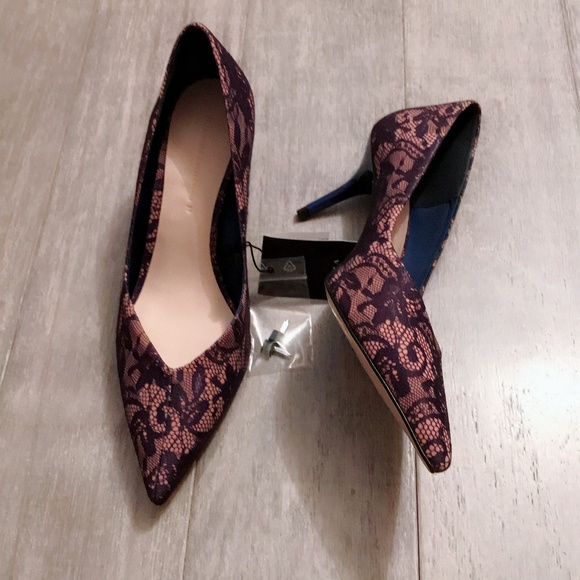 ZARA Lace Court Shoes:Blue, US 7.5, 8/EUR 38, 39 - Picture 2 of 6